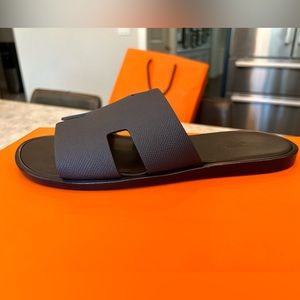 Hermes Navy Blue Slide Sandal